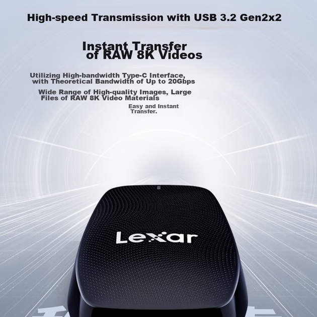 Кардридер Lexar USB 3.2 High-Speed, CFexpress Type B, материал 550U 8K, скорость передачи данных 20 Гбит/с, интерфейс Type-C. - изображение 6