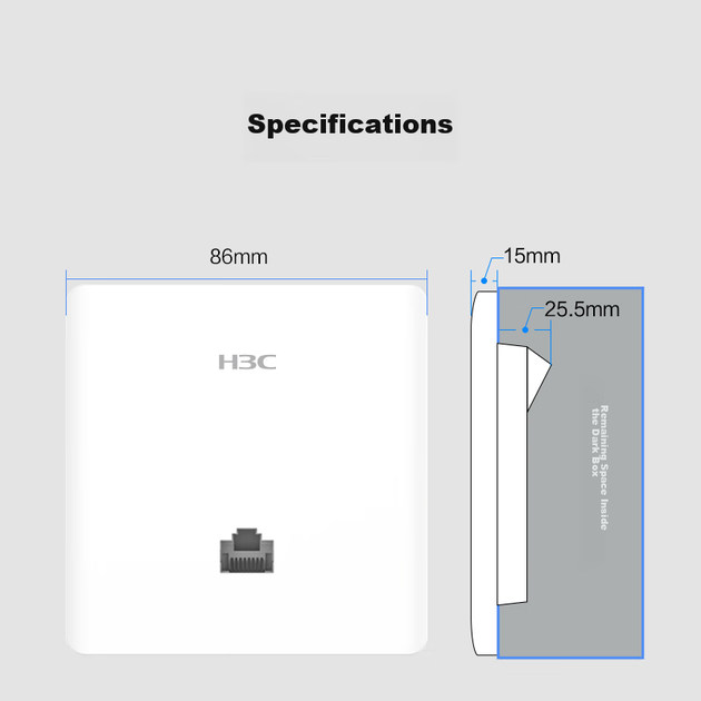 Точка доступа H3C Mini AX60 WiFi 6 настенная двухдиапазонная 3000 Мбит/с с питанием PoE, для дома и отелей - изображение 10
