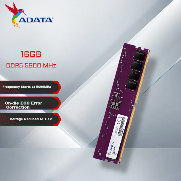 Модуль оперативной памяти ADATA 16 ГБ DDR5 5600 для настольных компьютеров Wanziqianhong - Фото 4 Модуль оперативной памяти ADATA 16 ГБ DDR5 5600 для настольных компьютеров Wanziqianhong - зображення 4