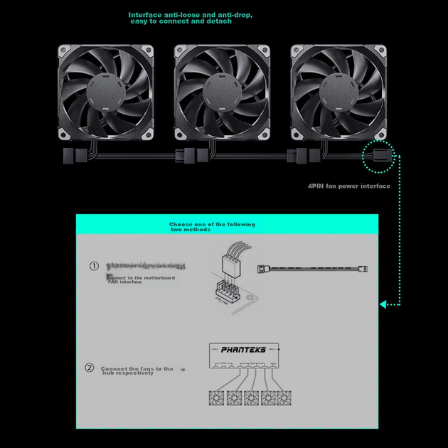Вентилятор Phanteks M25 120 мм PWM Black 3 шт - изображение 10