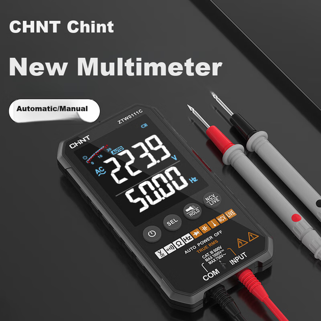 Ультратонкий цифровой мультиметр CHNT, высокоточный, полностью автоматический, портативный универсальный измерительный прибор для электриков, с большим цветным дисплеем. - изображение 4