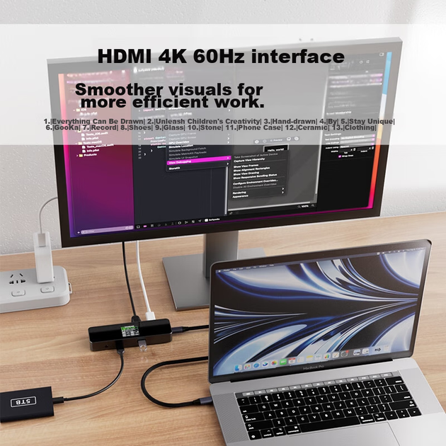 Док-станция DOCKCASE 6 в 1 USB-C - HDMI 4K 60 Гц с дисплеем - изображение 7