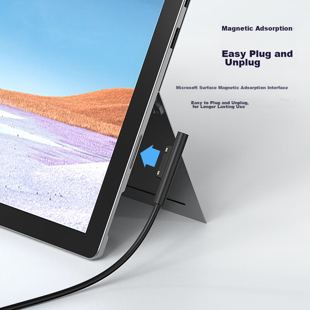 Кабель для быстрой зарядки BIAZE, совместимый с Microsoft Surface, адаптер PD для ноутбуков Book/Pro7/6/5/4/GO, Type-C, магнитный - изображение 6