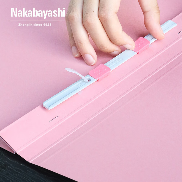 Папка для документов Nakabayashi формата A4/B5 со съемным корешком, вместительная, канцелярская, розовая, 10 шт - изображение 8