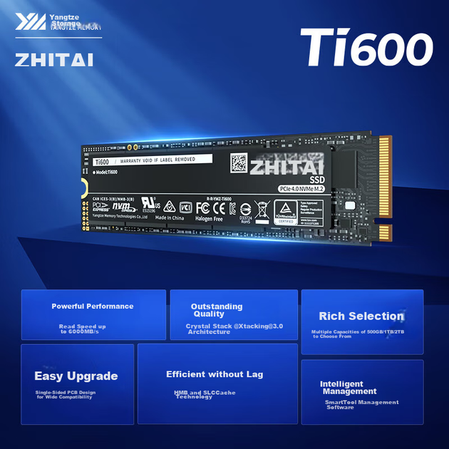 SSD диск ZhiTai Ti600 1TB M.2 2280 NVMe PCIe 4.0 - изображение 4