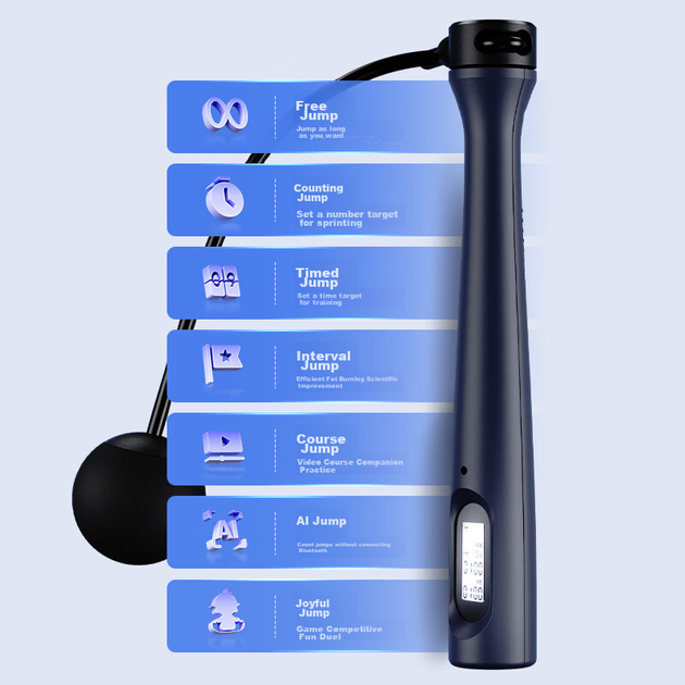 JD Original [Умная версия Сяо Сюаньфэна] Двухпетлевой Bluetooth-тренажер для похудения, предназначенный для подготовки к экзамену по физкультуре в средней школе, и скоростная скакалка для учеников третьего курса. - изображение 7