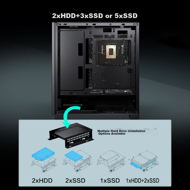 Корпус для материнской платы PHANTEKS XT523 Black Ultra Glass Side Panel ATX (сетчатая панель/10 мест для вентиляторов/Type-C Gen2/5080) - изображение 10