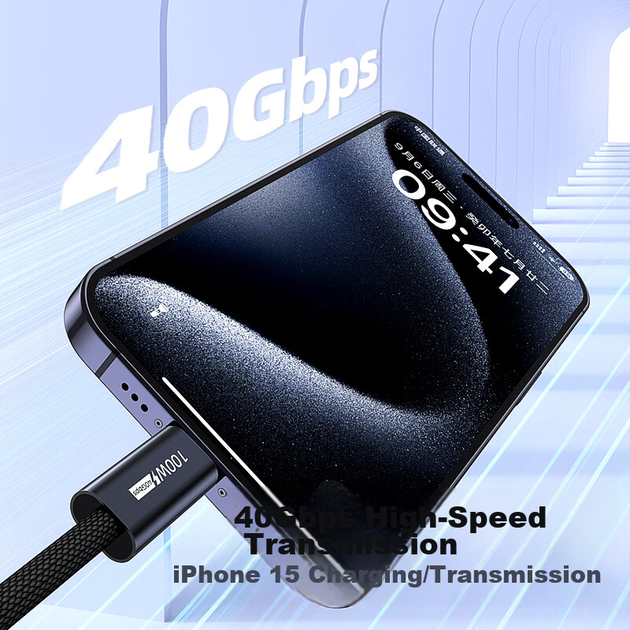 Кабель Biaze ZH232 Thunderbolt 4 Type-C - Thunderbolt 4 Type-C 40 Гбит/с 8K 60 Гц 100 Вт 1 м - изображение 5