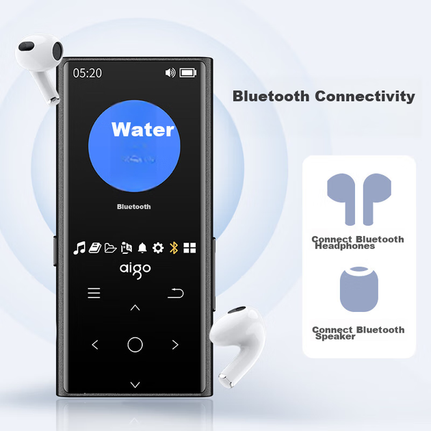 MP3-плеер Aigo 801 16 ГБ с Bluetooth, динамиком и сенсорным управлением - изображение 11