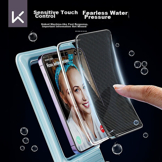Чехол водонепроницаемый Keep для смартфона с доступом к сенсорному экрану и ремешком на шею, для плавания и термальных источников - Фото 8 Чехол водонепроницаемый Keep для смартфона с доступом к сенсорному экрану и ремешком на шею, для плавания и термальных источников - изображение 8