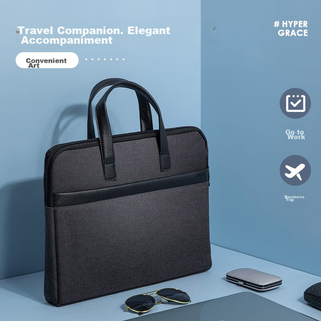 Папка-портфель Deli з поліестеру для документів, темно-сіра - зображення 8