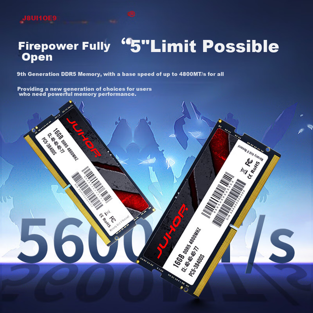Модуль оперативної пам'яті JUHOR SO-DIMM 16 ГБ DDR5 4800 МГц для ноутбука - зображення 6