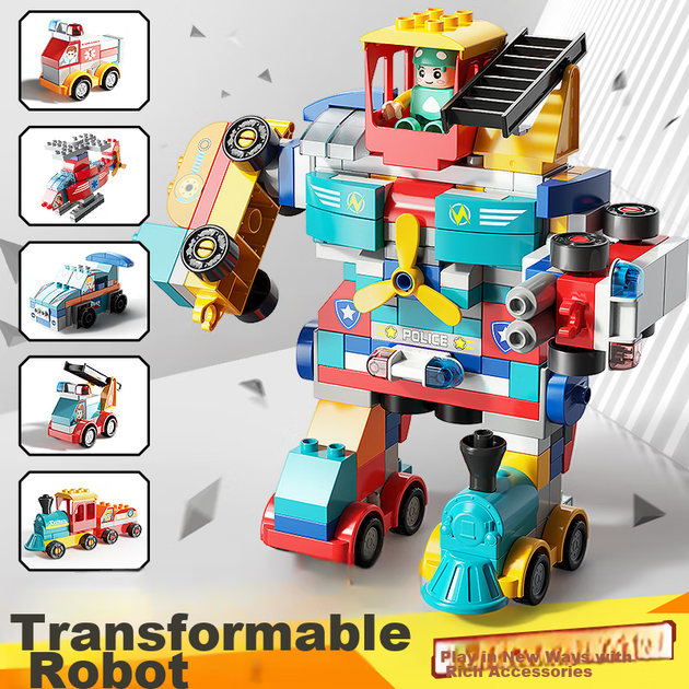 FEELO, совместимый с крупными строительными блоками LEGO, игрушка для мальчиков и девочек, подарок на день рождения, робот 1669 - изображение 7