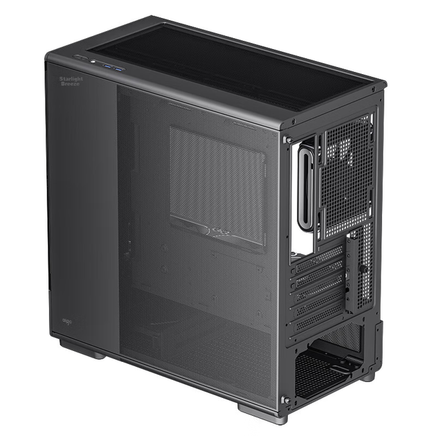 Корпус для настольного компьютера Aigo Starry Sky Small LAN Screen Version, черный, с вертикальным воздушным охлаждением, материнской платой M-ATX, водяным охлаждением 240 мм, панорамным обзором 270° и видеокартой 5090. - изображение 9