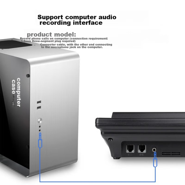 Дротовий телефон PHILIPS CORD028, настільний, з двома лініями, чорним списком та швидким набором, для офісу та готельної стійки, чорний - зображення 11