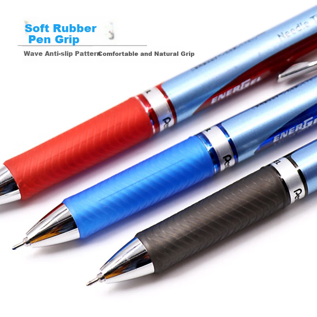 Ручки гелеві Pentel BLN75 0.5 мм з висувним стрижнем, сині, швидковисихаючі, 6 шт - Фото 9 Ручки гелеві Pentel BLN75 0.5 мм з висувним стрижнем, сині, швидковисихаючі, 6 шт - зображення 9