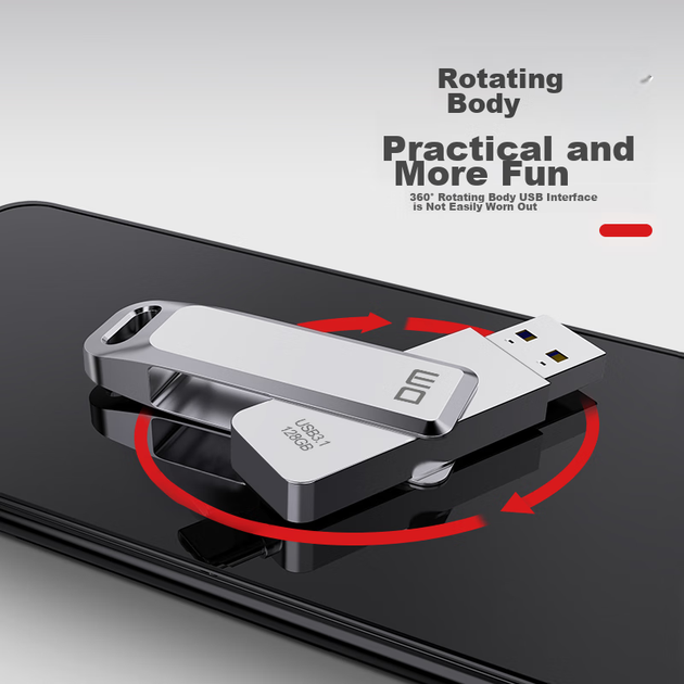 Флеш-накопичувач DM Daimai 128 ГБ USB 3.2, металевий дизайн PD179 Chasing Wind, сріблястий колір, обертовий комп'ютерний USB-накопичувач, автомобільний USB-накопичувач, металевий корпус, високошвидкісне читання та запис - Фото 6 Флеш-накопичувач DM Daimai 128 ГБ USB 3.2, металевий дизайн PD179 Chasing Wind, сріблястий колір, обертовий комп'ютерний USB-накопичувач, автомобільний USB-накопичувач, металевий корпус, високошвидкісне читання та запис - зображення 6