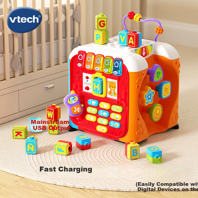 Сортер VTech дитячий шестигранний навчальний, розвивальна іграшка для малюків - Фото 4 Сортер VTech дитячий шестигранний навчальний, розвивальна іграшка для малюків - зображення 4