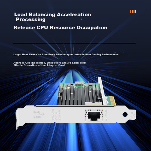 EB-LINK Intel X540 Чіп PCI-E X8 10G Однопортова серверна мережева карта X540-T1 Мережевий адаптер 10G Мідний кабель Віртуальна машина агрегації каналів - зображення 8