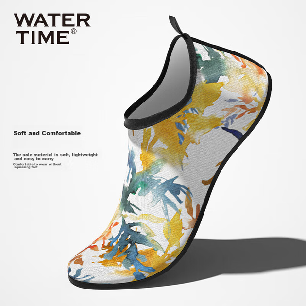WATERTIME / Пляжные туфли Shuichuan для женщин, мужчин и детей, с нескользящей мягкой подошвой, летние туфли для плавания и дайвинга с принтом, размер S (35/36) - изображение 5
