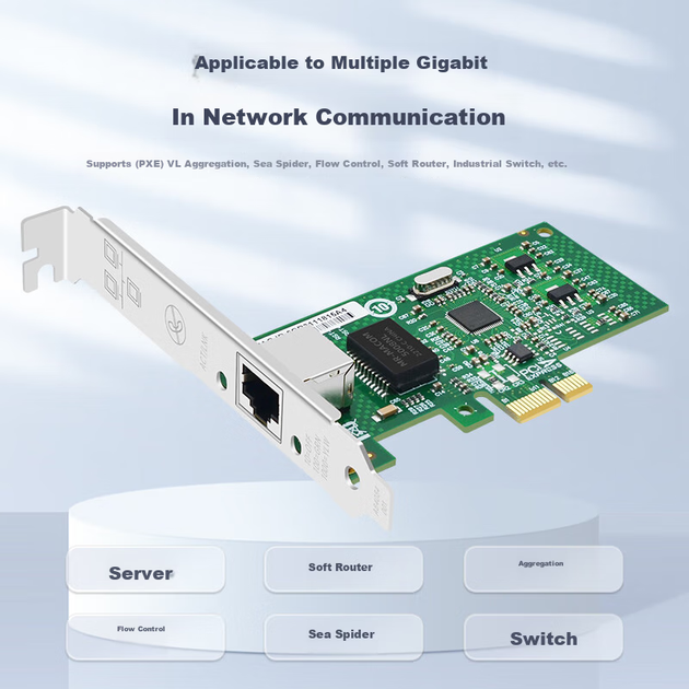 Мережева карта EB-LINK Intel 82574 з одним портом та гігабітним чіпом PCIE для настільних серверів, дротова, 9301ct, підтримує мережевий адаптер Plug-and-Card - зображення 8