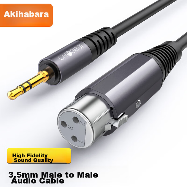 Аудиокабель CHOSEAL QS3555T5 3.5 мм — XLR, 5 м - изображение 2