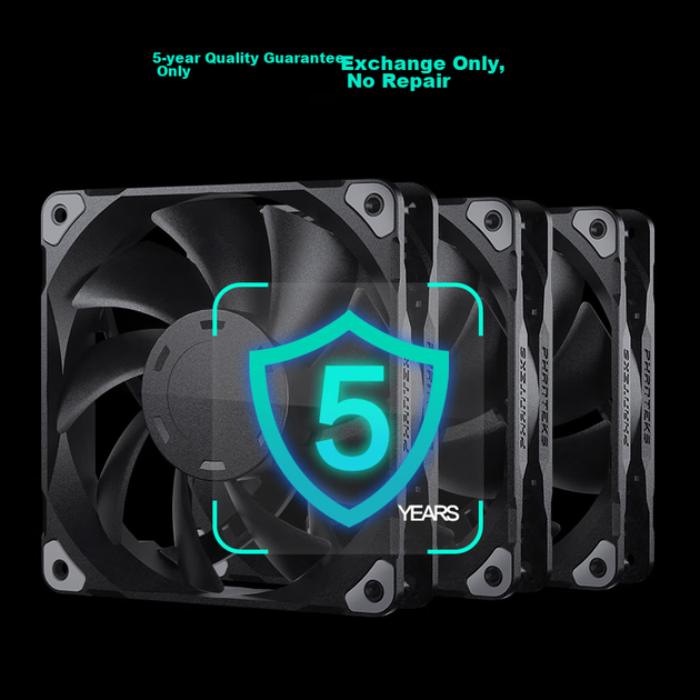 Вентиляторы PHANTEKS M25 140 мм с подшипником FDB и ШИМ-управлением, черные, 3 шт - изображение 9