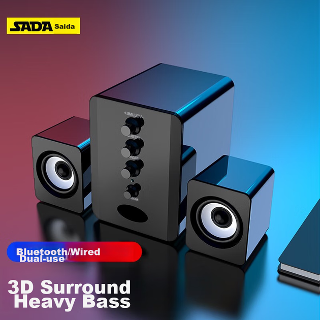 Портативная колонка Saida D-202 с сабвуфером 3W Black - изображение 2