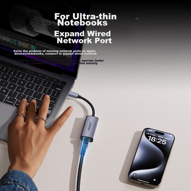 Сетевой адаптер Pisen PGM-WK04 / USB Type-C / Gigabit Ethernet - изображение 4