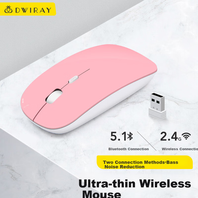 Беспроводная Bluetooth-мышь DiyiGongfang Ultra-Thin Dual-Mode, совместимая с Apple, для MacBook Pro/Air/13/14/m1/m2/iPad, планшетов и ноутбуков, перезаряжаемая. - изображение 2