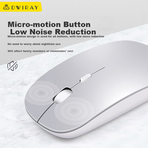 Беспроводная Bluetooth-мышь DiyiGongfang Ultra-Thin Dual-Mode, совместимая с Apple, для MacBook Pro/Air/13/14/m1/m2/iPad, планшетов и ноутбуков, перезаряжаемая. - изображение 8