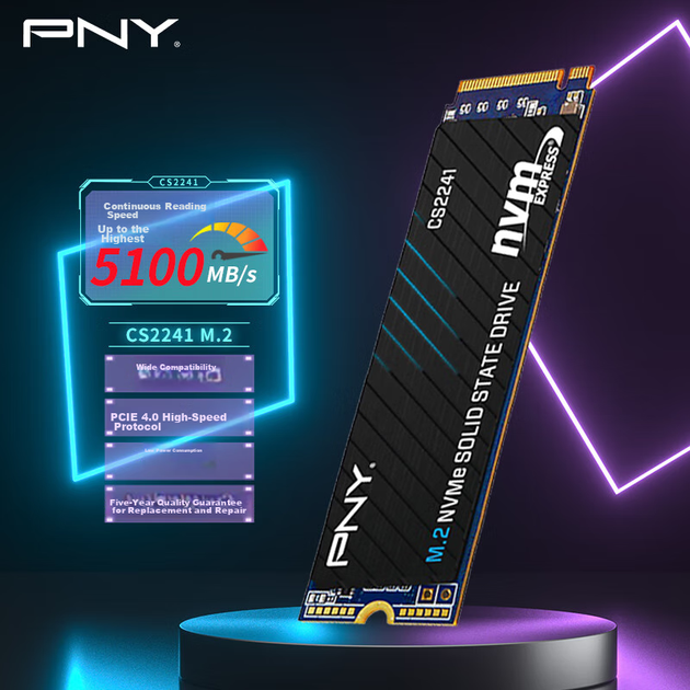 Твердотільний накопичувач PNY серії CS2241 ємністю 1 ТБ, інтерфейс NVMe M.2, PCIe 4.0 x 4 - зображення 4