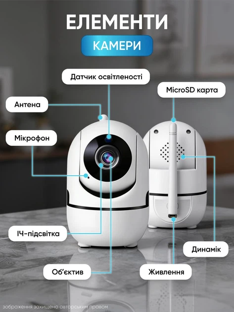 Відеоняня цифрова відеонагляд радіоняня WiFi камера відеоспостереження IP з датчиком руху нічним баченням двостороннім звʼязком - Фото 9 Відеоняня цифрова відеонагляд радіоняня WiFi камера відеоспостереження IP з датчиком руху нічним баченням двостороннім звʼязком - зображення 9