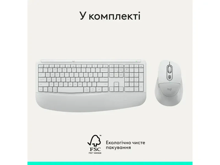 Комплект (клавіатура + миша) Logitech Signature Comfort Plus MK880 Wireless White (920-014033) - зображення 2