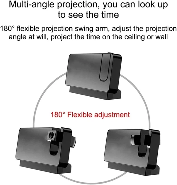 Проекционные часы с поворотом 180°, LED-дисплей, USB, термометр, будильник - изображение 4