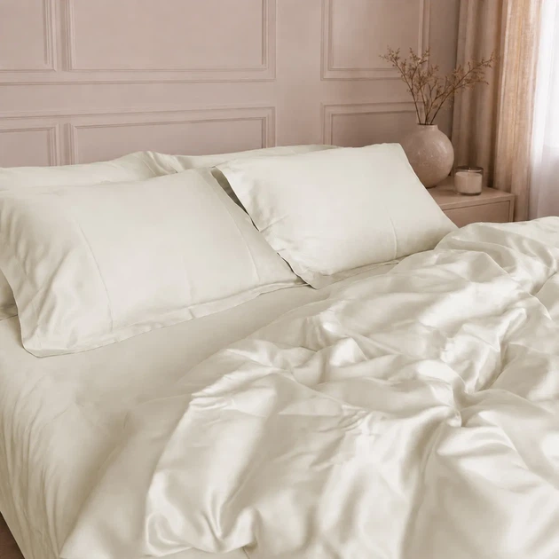 Комплект постельного белья Mirson Семейный 2 x 160 x 220 см №09 Milk Tencel (2200013881445) - Фото 4 Комплект постельного белья Mirson Семейный 2 x 160 x 220 см №09 Milk Tencel (2200013881445) - изображение 4