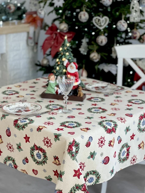 Скатерть гобеленовая MERRY 137х280 см Новогодняя Ассорти - Фото 7 Скатерть гобеленовая MERRY 137х280 см Новогодняя Ассорти - изображение 7