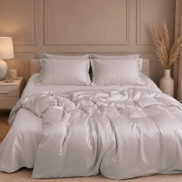 Комплект постельного белья Mirson Двуспальный 175х210 см №11 Light Beige Tencel (2200013882206) - Фото 1 Комплект постельного белья Mirson Двуспальный 175х210 см №11 Light Beige Tencel (2200013882206) - изображение 1