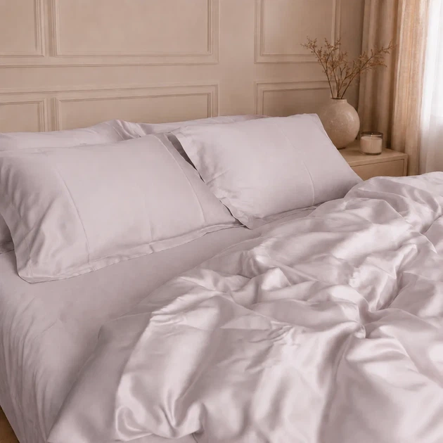 Комплект постельного белья Mirson Двуспальный 175х210 см №11 Light Beige Tencel (2200013882206) - Фото 5 Комплект постельного белья Mirson Двуспальный 175х210 см №11 Light Beige Tencel (2200013882206) - изображение 5