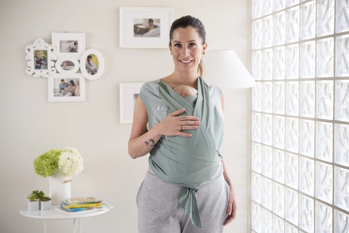 Nosidełko chustowe Chicco Boppy ComfyHug Srebrno-zielone do 9 kg (647879) (8058664143832) - obraz 7