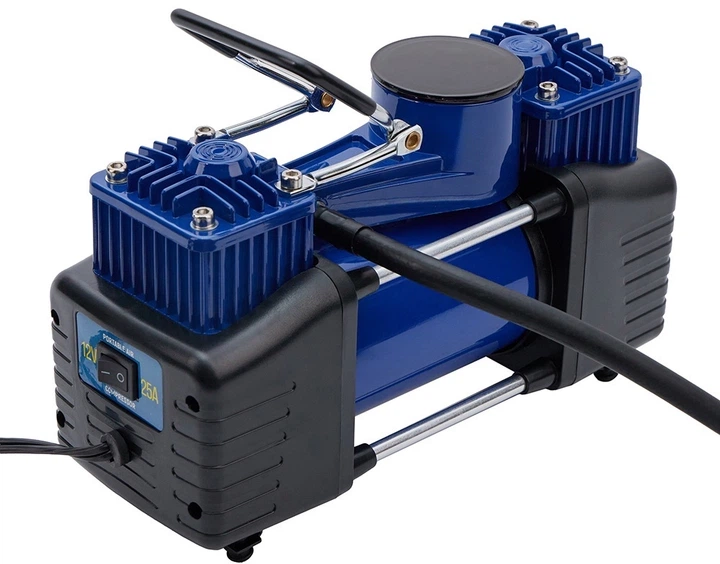 Автокомпресор Vitol К-72 150 psi 25 А 90 л 2 циліндра шланг 5 м з дефлятором клеми (К-72) - изображение 5