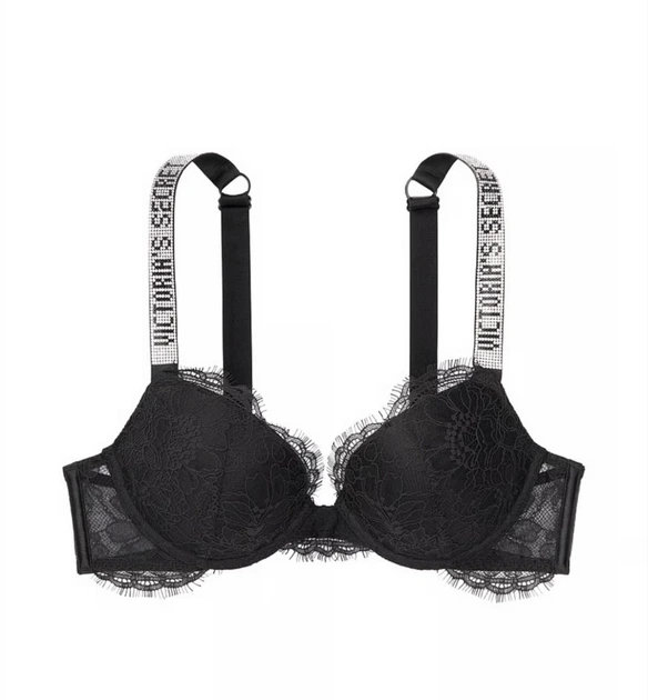 Бюстгальтер Victoria’s Secret Shine Strap Push-Up Чорний 34D - изображение 2