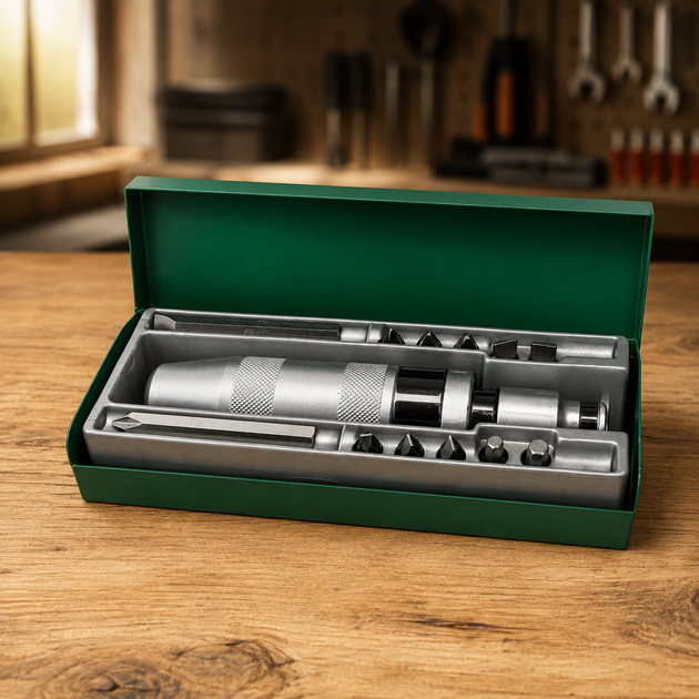 Универсальный набор ударных бит с ударно-поворотной отверткой Impact Screwdriver Set 12 бит в кейсе - Фото 1 Универсальный набор ударных бит с ударно-поворотной отверткой Impact Screwdriver Set 12 бит в кейсе - изображение 1