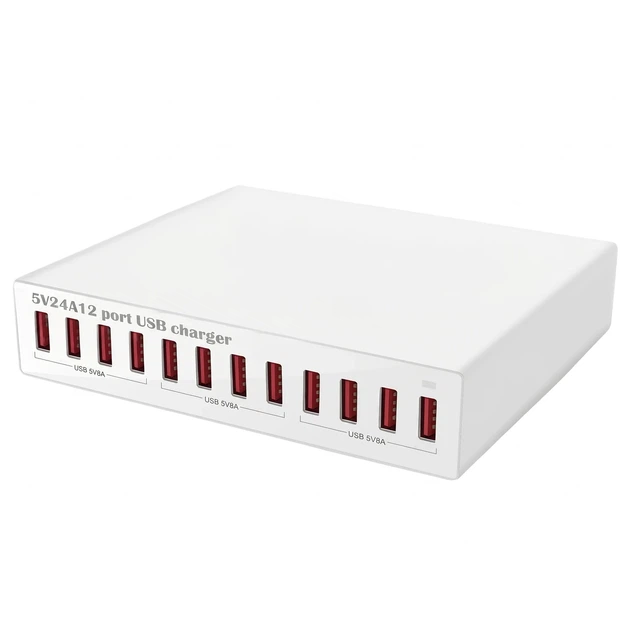 Зарядное устройство на 12 USB портов Addap MCS-X6 120Вт 24А Белый - изображение 10