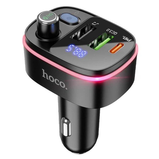 Трансмиттер автомобильный Hoco E62 Bluetooth 2 x USB A + USB C QC3.0 PD 20W Black (6931474756299) - Фото 2 Трансмиттер автомобильный Hoco E62 Bluetooth 2 x USB A + USB C QC3.0 PD 20W Black (6931474756299) - изображение 2