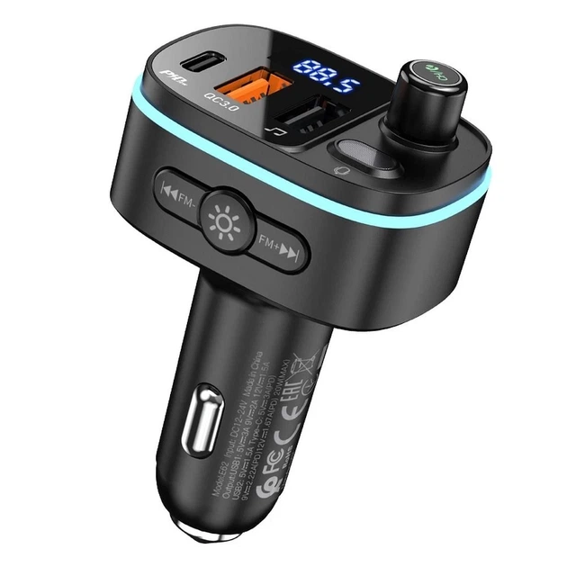 Трансмиттер автомобильный Hoco E62 Bluetooth 2 x USB A + USB C QC3.0 PD 20W Black (6931474756299) - Фото 5 Трансмиттер автомобильный Hoco E62 Bluetooth 2 x USB A + USB C QC3.0 PD 20W Black (6931474756299) - изображение 5