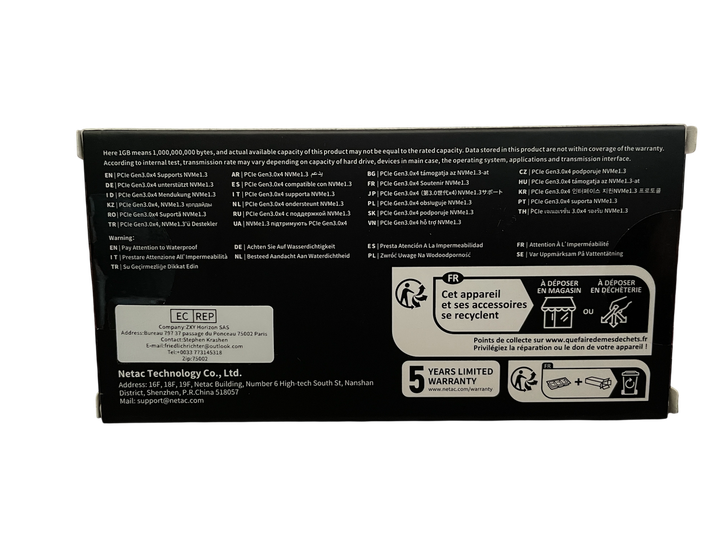 SSD накопичувач Netac NV3000 500GB NT01NV3000-500-E4X M.2 2280 PCIe 3.0 x4 NVMe новий для ноутбука та комп’ютера - зображення 2