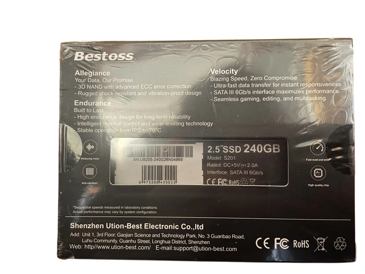 SSD накопитель Bestoss S201 240GB 2.5″ SATA III 550/540 МБ/с новый для ноутбука и компьютера - изображение 2