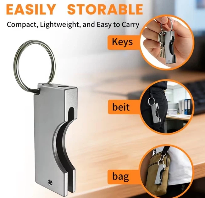 Чехол для YubiKey 5/5C NFC и Security Key с брелоком, алюминиевый, серебряный - Фото 4 Чехол для YubiKey 5/5C NFC и Security Key с брелоком, алюминиевый, серебряный - изображение 4