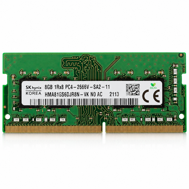 Оперативна пам'ять SODIMM 8Gb DDR4 2666MHz Hynix HMA81GS6DJR8N-VK б/в hma81gs6djr8n-vk - Фото 1 Оперативна пам'ять SODIMM 8Gb DDR4 2666MHz Hynix HMA81GS6DJR8N-VK б/в hma81gs6djr8n-vk - изображение 1